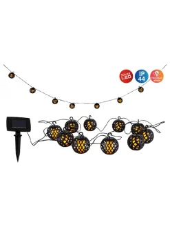 näve Außenbeleuchtung|Außenleuchten<Solar-Kugellicherkette "Fogo" in Schwarz - (L)48,5 cm