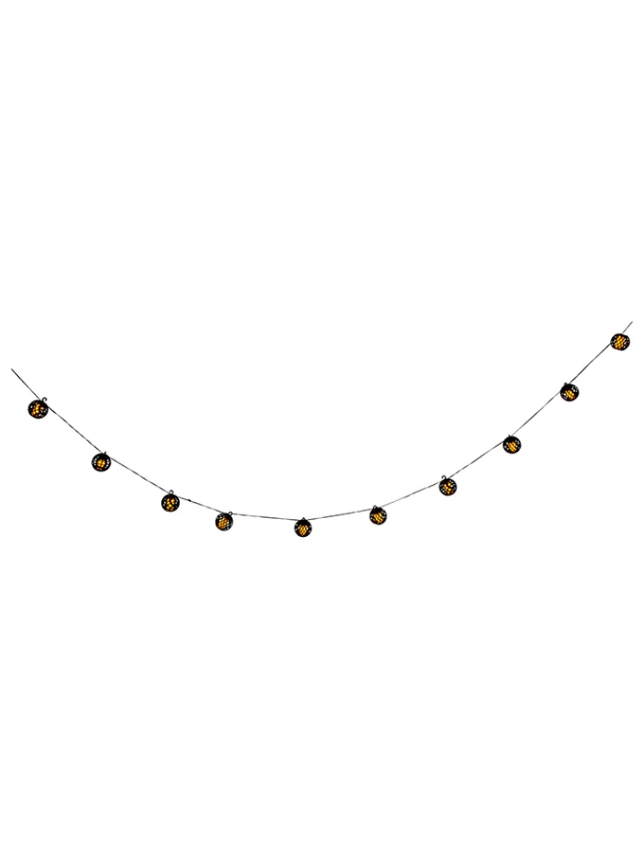 näve Außenbeleuchtung|Außenleuchten<Solar-Kugellicherkette "Fogo" in Schwarz - (L)48,5 cm