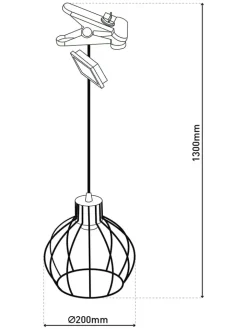 näve Außenbeleuchtung|Außenleuchten<Solar-Pendelleuchte "Grid" in Schwarz - (H)130 x Ø 20 cm