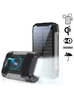 SWEET ACCESS Technikzubehör<Solar-Powerbank 30.000 mAh in Grau