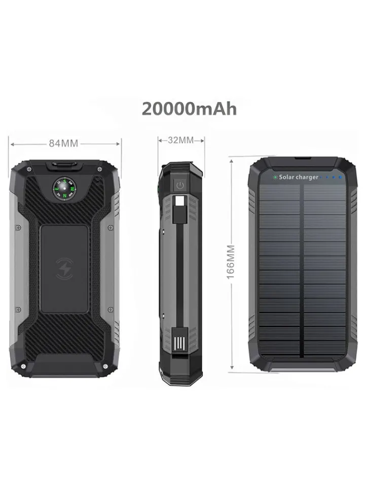 SWEET ACCESS Technikzubehör<Solar-Powerbank 30.000 mAh in Grau