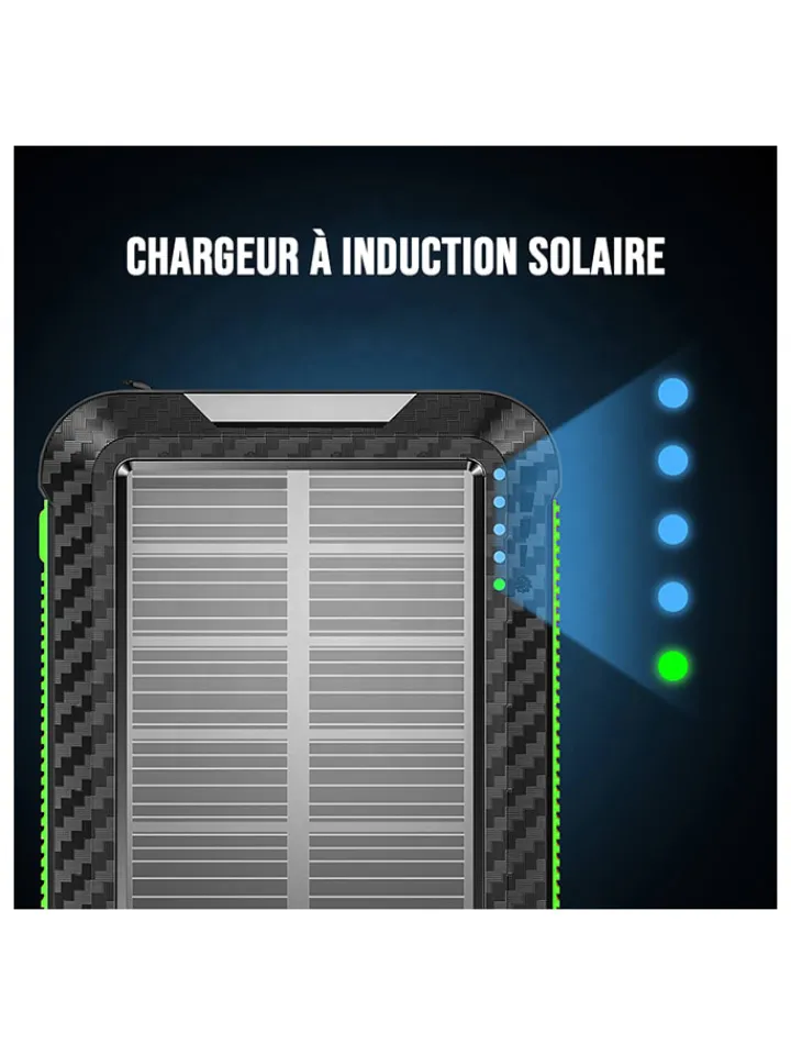SmartCase Technikzubehör<Solar-Powerbank in Schwarz/ Grün - 20.000 mAh