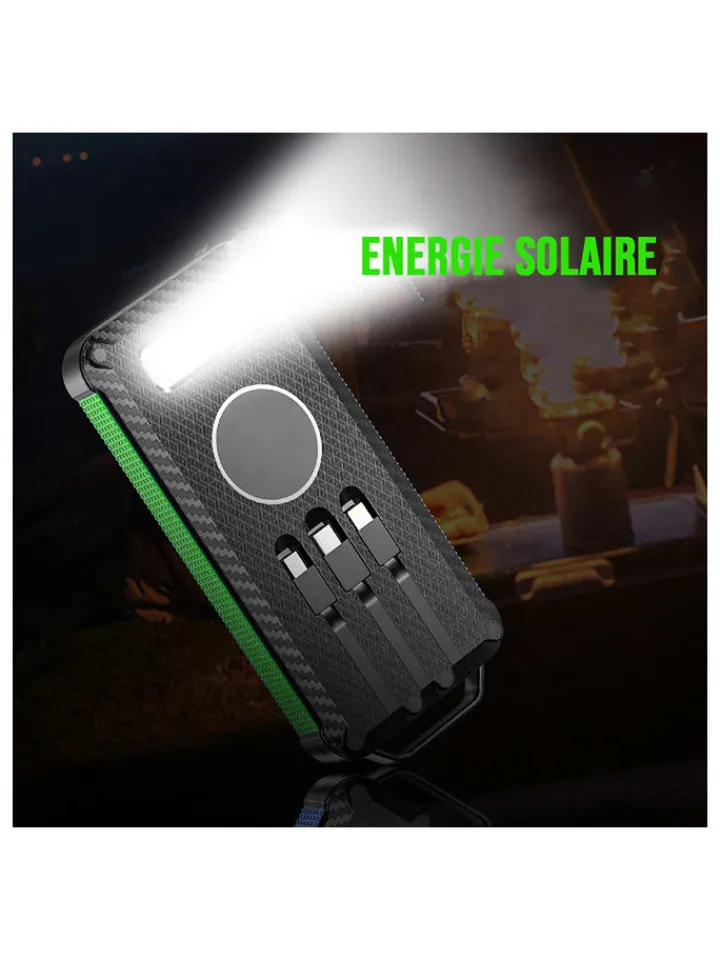 SmartCase Technikzubehör<Solar-Powerbank in Schwarz/ Grün - 20.000 mAh