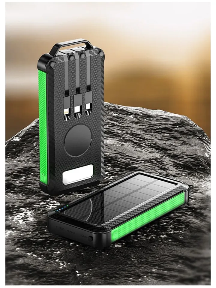 SmartCase Technikzubehör<Solar-Powerbank in Schwarz/ Grün - 20.000 mAh