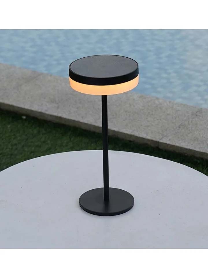 lumisky Außenleuchten|Außenbeleuchtung<Solar-Tischleuchte "Vivia Mini" in Schwarz - (H)27,2 x Ø 15,5 cm