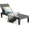 COSTWAY Gartenmöbel<Sonnenliege 190 cm verstellbar in Schwarz
