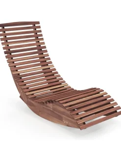 COSTWAY Gartenmöbel<Sonnenliege ergonomisch in Hellbraun