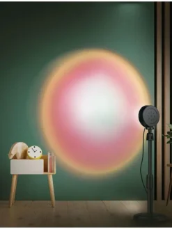 GRUNDIG Lichterketten & Deko-Leuchten<Sonnenuntergangs-Projektionslampe in Schwarz - (H)38 cm