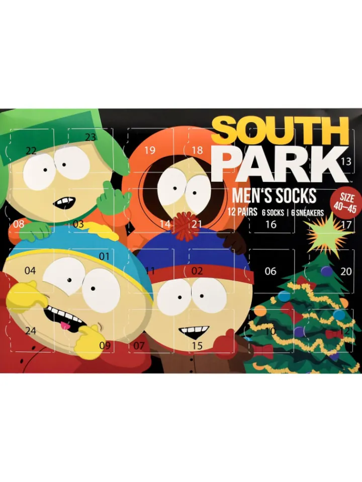 South Park Adventskalender<Socken Adventskalender mit 12 Paar Socken kurz und lang in Mehrfarbig