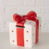 Boltze Aufbewahren & Servieren<Spardose "Gift" in Weiß/ Rot - (H)10,5 cm