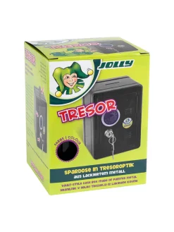 Jolly Wohndekoration<Spardose "Tresor" in Schwarz - (L)16,5 x (B)12,5 x (H)12 cm