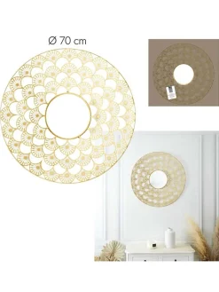 Rétro Chic Spiegel<Spiegel ''Ajoure'' in Gold - Ø 70 cm
