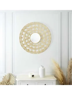 Rétro Chic Spiegel<Spiegel ''Ajoure'' in Gold - Ø 70 cm