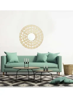 Rétro Chic Spiegel<Spiegel ''Ajoure'' in Gold - Ø 70 cm