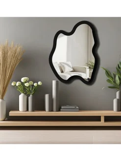 ABERTO DESIGN Spiegel<Spiegel in Schwarz - (B)38 x (H)50 cm
