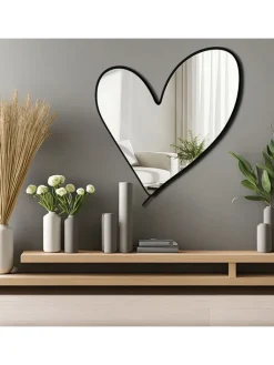 ABERTO DESIGN Spiegel<Spiegel in Schwarz - (B)43 x (H)48 cm