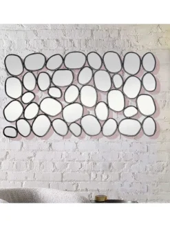 FineBuy Spiegel<Spiegel in Schwarz / Glas / 56x3x99