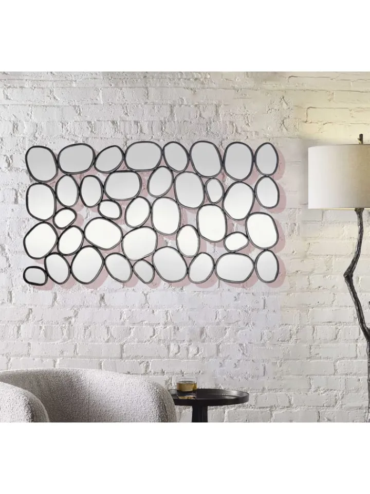 FineBuy Spiegel<Spiegel in Schwarz / Glas / 56x3x99