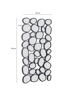 FineBuy Spiegel<Spiegel in Schwarz / Glas / 56x3x99