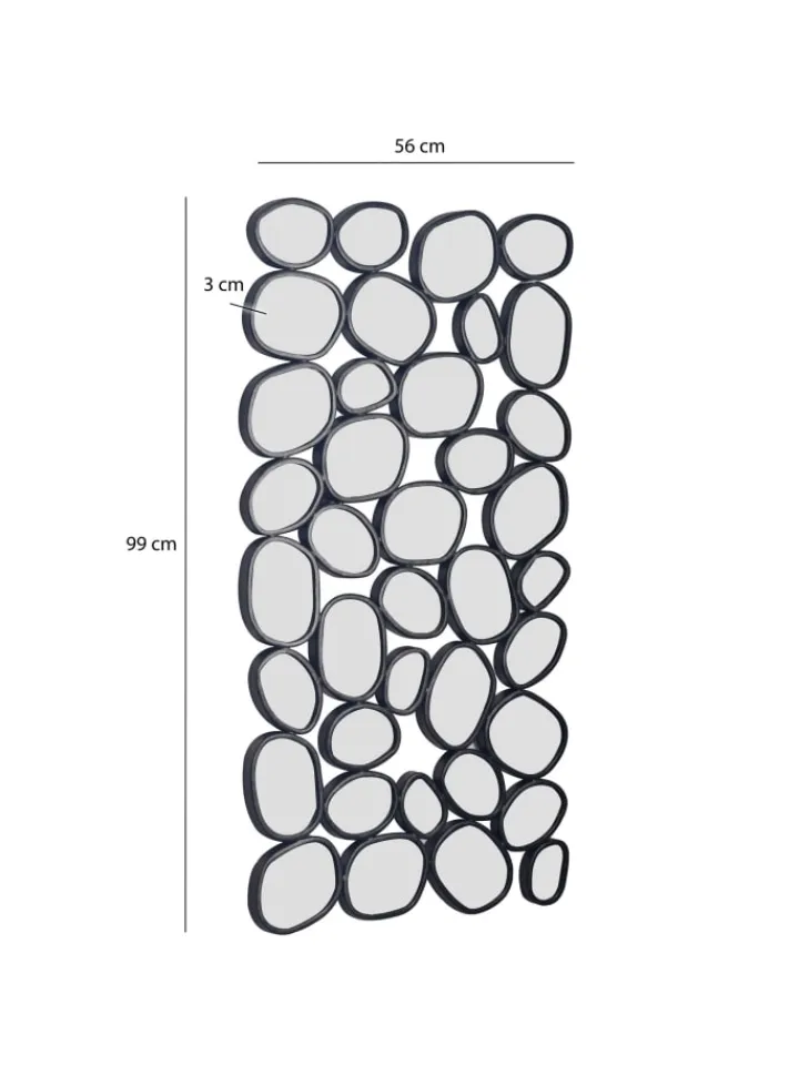 FineBuy Spiegel<Spiegel in Schwarz / Glas / 56x3x99