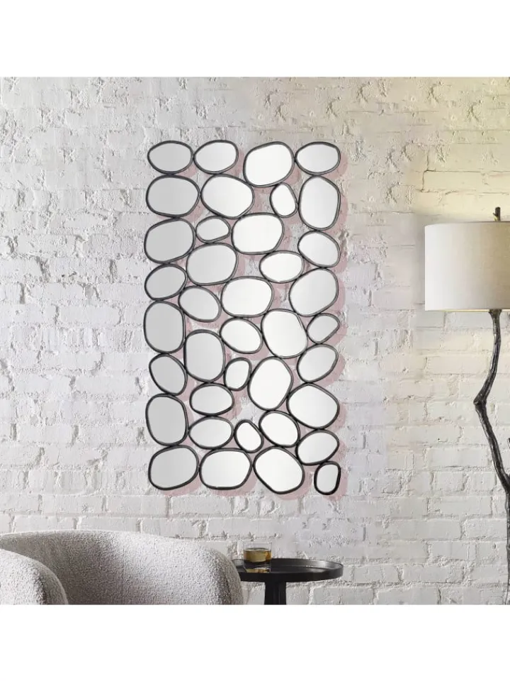 FineBuy Spiegel<Spiegel in Schwarz / Glas / 56x3x99