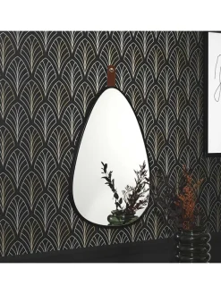 Rétro Chic Spiegel<Spiegel in Schwarz - (H)60,5 cm