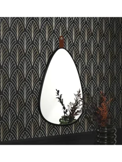 Rétro Chic Spiegel<Spiegel in Schwarz - (H)60,5 cm