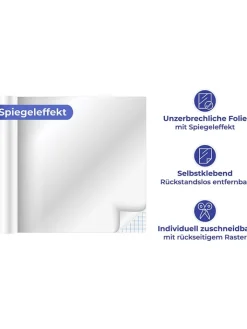 Wenko Spiegel<Spiegelfolie in Silber - (L)150 x (B)58 cm
