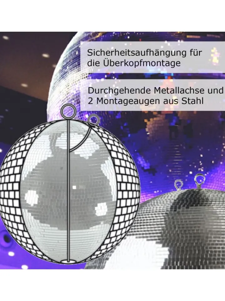 SATISFIRE Lichterketten & Dekobeleuchtung<Spiegelkugel Discokugel Mirrorball D: 30cm in silber