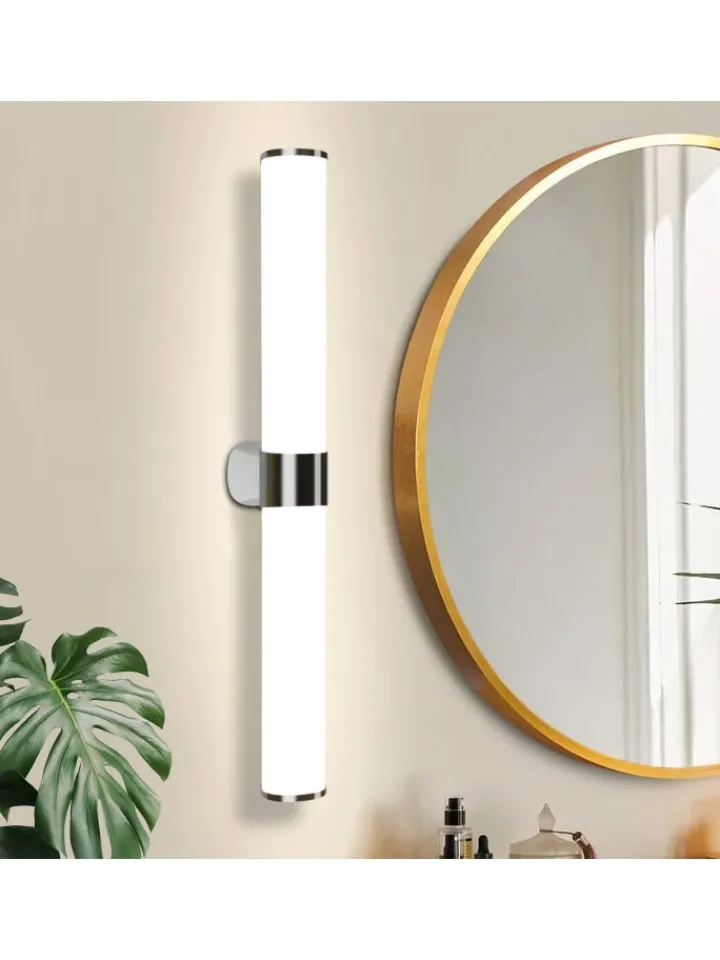 ZMH Wandleuchten<Spiegelleuchte LED in Chrom 15W 4000K Neutralweiß IP44 L 60CM