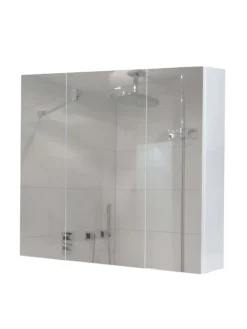 MCW Badezimmermöbel<Spiegelschrank B19b mit 6 Regalböden, Weiß