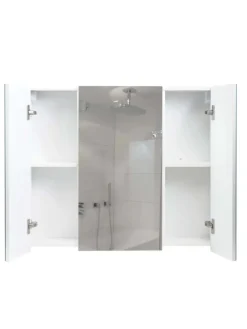 MCW Badezimmermöbel<Spiegelschrank B19b mit 6 Regalböden, Weiß