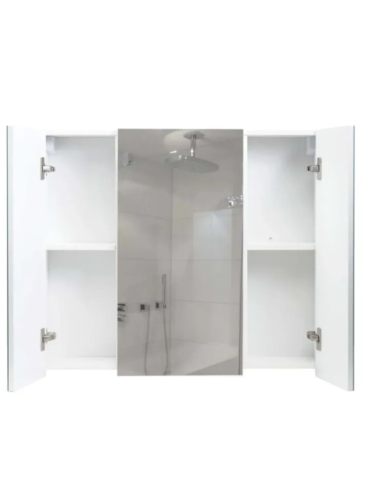 MCW Badezimmermöbel<Spiegelschrank B19b mit 6 Regalböden, Weiß