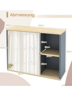 COSTWAY Badmöbel<Spiegelschrank Bad hängend 60 x 20 x 50 cm in Grau