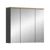 xonox.home Badmöbel<Spiegelschrank in Basalt grau/Artisan Eiche - (B) 80 x (H) 73 x (T) 21