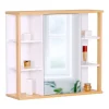 relaxdays Badmöbel<Spiegelschrank in Weiß - (B)62 x (H)64 x (T)21 cm