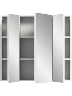 xonox.home Badmöbel<Spiegelschrank in weiß Melamin/weiß hochglanz - (B) 82 x (H) 77 x (T) 18
