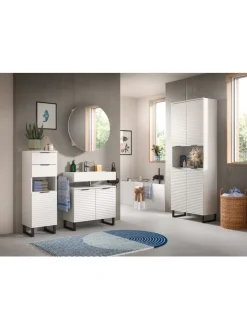 xonox.home Badmöbel|Badezimmermöbel<Spiegelschrank in weiß/weiß - (B) 70 x (H) 70 x (T) 18