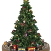 Clayre & Eef Dekofiguren & -Objekte<Spieluhr "Weihnachtsbaum" in Grün/ Hellbraun - (H)18 x Ø 15 cm