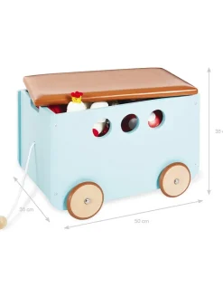 Pinolino Kisten & Körbe<Spielzeugkiste "Jim" in Hellblau - (L)50 x (B)36 x (H)36 cm