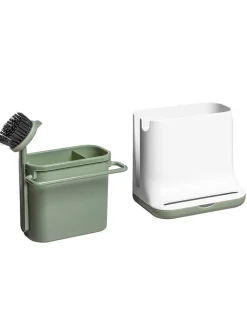 Chefware Weitere Haushaltshelfer<Spülbecken-Organizer in Weiß/ Grün - (B)13,5 x (H)15,5 x (T)10,5 cm
