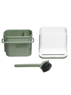 Chefware Weitere Haushaltshelfer<Spülbecken-Organizer in Weiß/ Grün - (B)13,5 x (H)15,5 x (T)10,5 cm