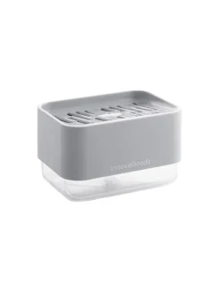 InnovaGoods Putz- & Waschutensilien<Spülmittelspender in Grau - (B)15 x (H)9 x (T)10,5 cm