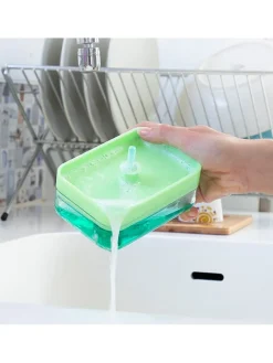 InnovaGoods Putz- & Waschutensilien<Spülmittelspender in Grau - (B)15 x (H)9 x (T)10,5 cm
