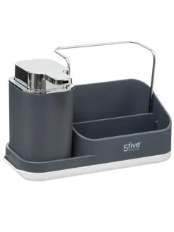 5five Simply Smart Putz- & Waschutensilien<Spülmittelspender mit Organizer in grau
