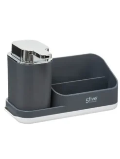 5five Simply Smart Putz- & Waschutensilien<Spülmittelspender mit Organizer in grau