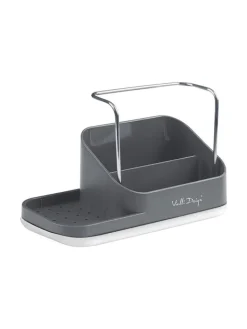Vialli Design Koch- & Backutensilien<Spülorganizer in Grau mit Flüssigkeitsspender - (B)21,5 x (H)16 x (T)9 cm