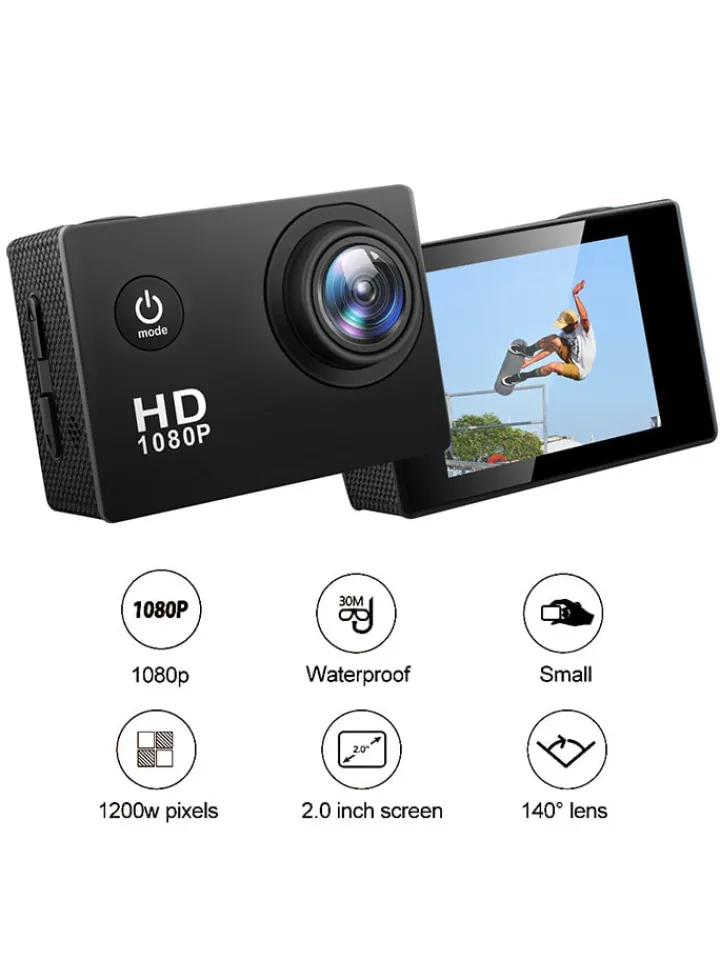 SmartCase Foto & Video<Sportkamera in Schwarz - 1080p HD
