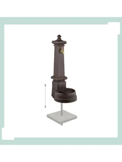 relaxdays Gartendekoration<Standbrunnen in Braun - (B)44,5 x (H)100 x (T)38 cm