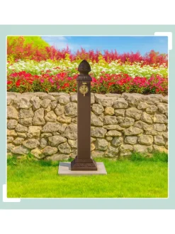 relaxdays Gartendekoration<Standbrunnen in Braun - (B)21 x (H)81 x (T)24,5 cm